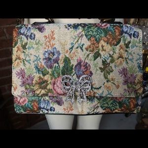 Aldo Multicolor Floral Crossbody Bag with Jewel Bow